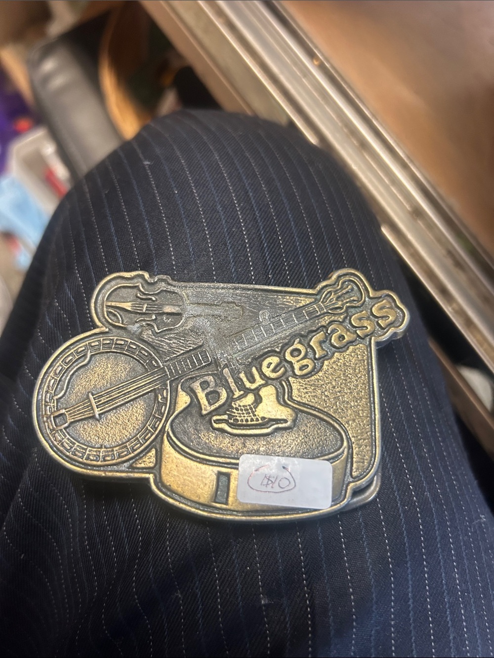 Vintage Bluegrass Brass-Tone Belt Buckle